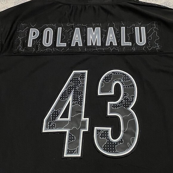 Nike Pittsburgh Steelers Polamalu No.43 Black Jersey - Picture 7 of 7